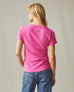 Women's Premium Slub V-Neck Tee - Bright Pink